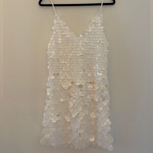 White Sequin Mini Dress